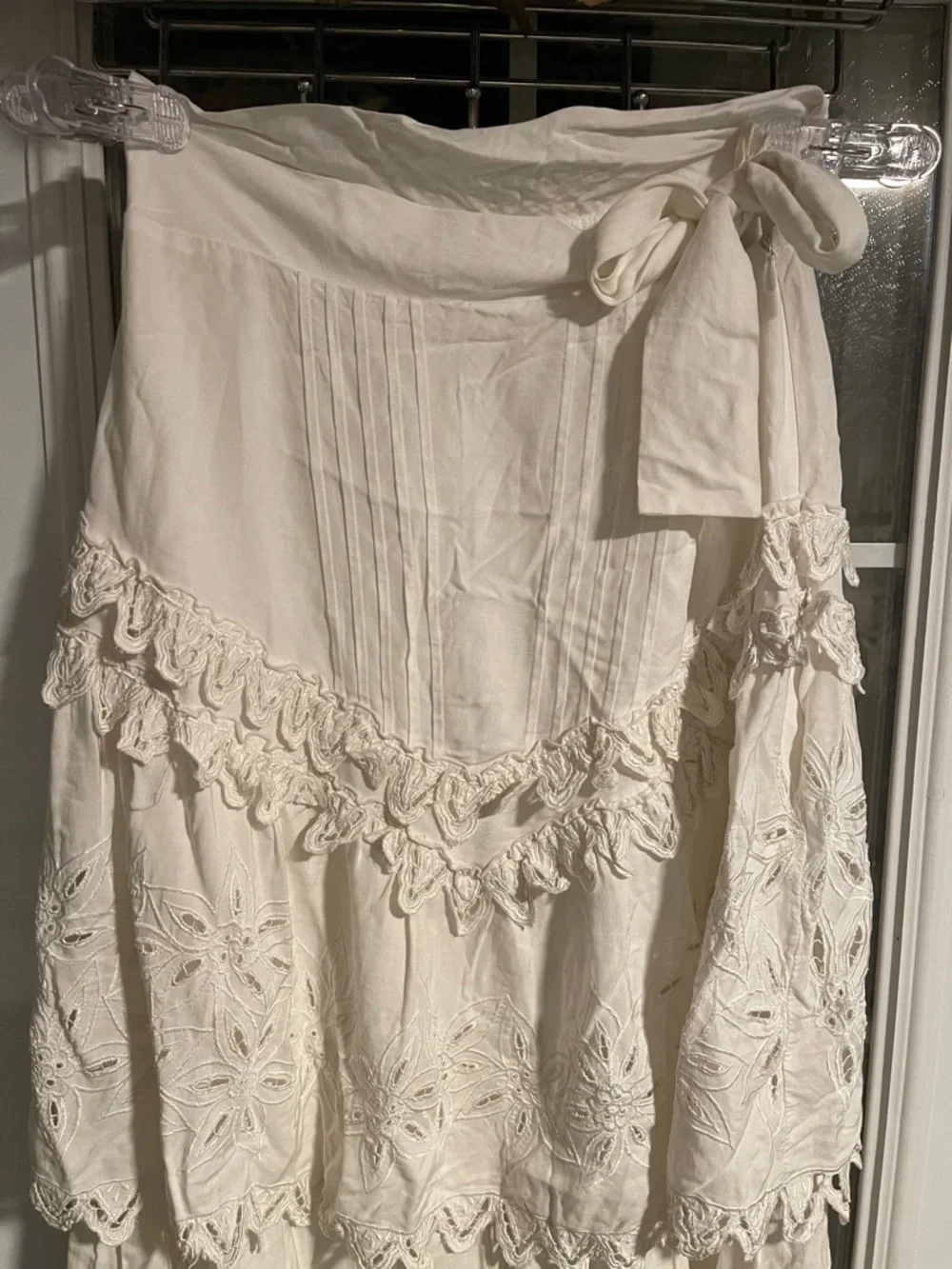 Double D Ranch Cream Tiered Battenberg Lace Maxi Skirt - Picture 2 of 12